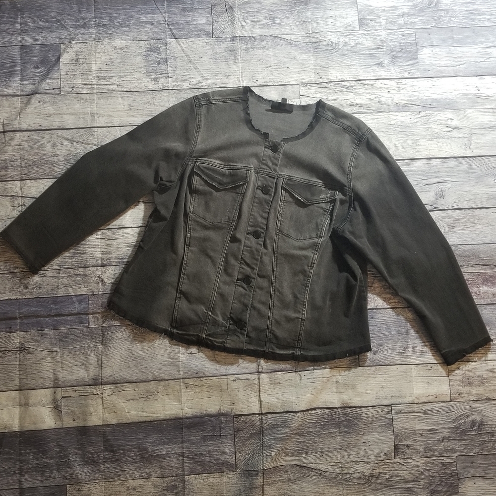 Lane Bryant black denim jacket size 22